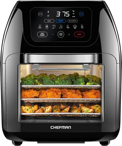 Miniatura 2 de CHEFMAN Freidora de aire digital multifuncional+asador, deshidratador y cocina eléctrica para huevos, caldera rápida para escalfar, vaporizador