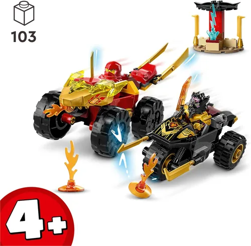 Miniatura 2 de Lego 71789 Ninjago Chase Set con Kais Speedster y Ras 'Motocicleta, Juguete para niños a partir de 4 años, juguete Ninja Car para construcción, Mini