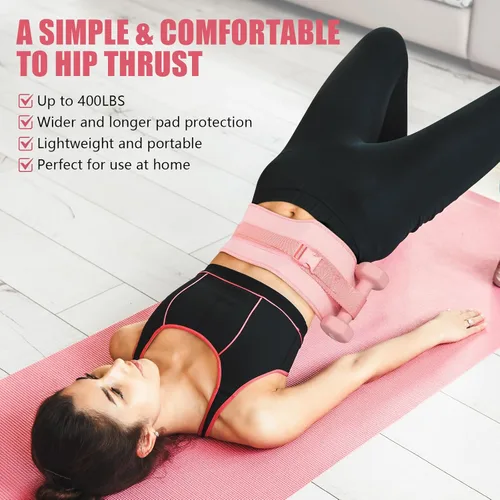 Miniatura 4 de Exercise Hip Thrust Belt - Dumbbell Hip Thrust Belt, Thicken & Widen, Comfortable for Dumbbells, Kettlebells or Plates, Slip Padding, Gym or Home