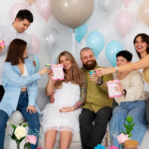 Miniatura 6 de Tarjetas de bingo para baby shower para 24 jugadores, suministros de actividades para fiesta de bingo de bebé recién nacido rosa