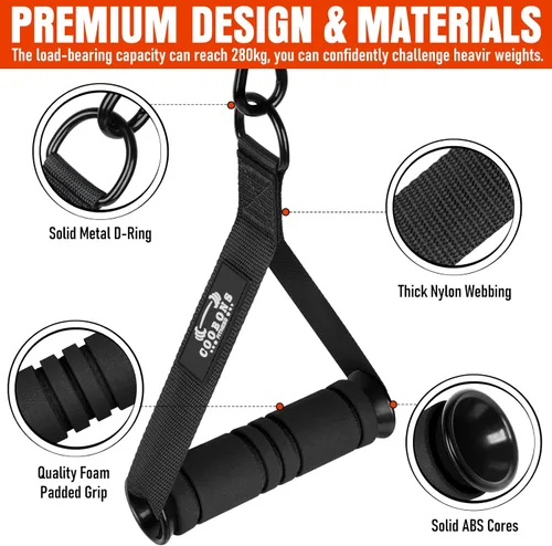 Miniatura 3 de Heavy Duty Exercise Handles, Gym Cable Handles for Cable Machine Attachments, D Handle Cable Attachments, Handles for Resistance Bands, Workout Negro