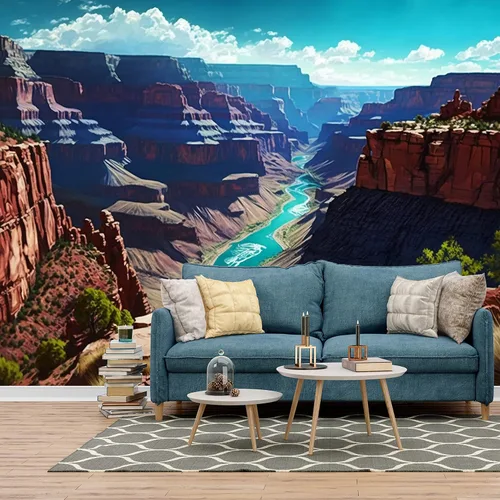 Miniatura 4 de Papel pintado de montaña del Parque Nacional del Gran Cañón, paisaje de la ciudad de Arizona, arte mural de pared grande para dormitorio, oficina