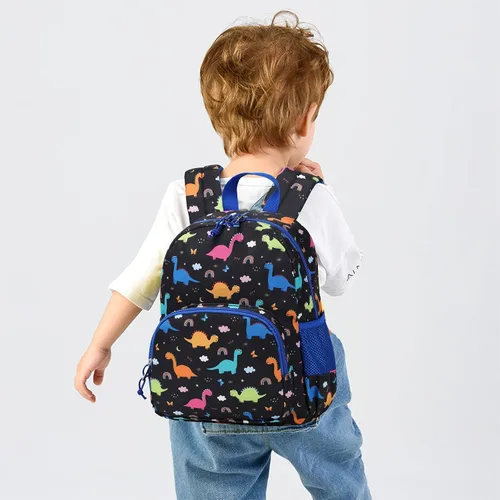 Miniatura 2 de Ryushoyo Mochila infantil para niños y niñas, mochila para niños y niñas, para jardín de infantes, 2 tamaños con correa para el pecho, Dinosaurio