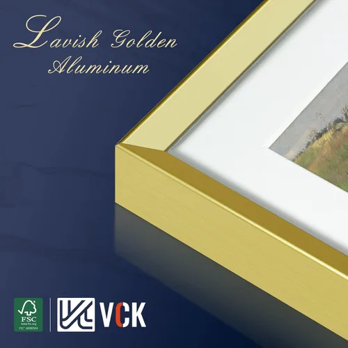 Miniatura 4 de VCK Marco de Fotos de 5 x 7 Pulgadas Negro, Marco de Poster de Aluminio de Alta Calidad con Vidrio Templado, Para Mostrar Fotos de 4 x 6