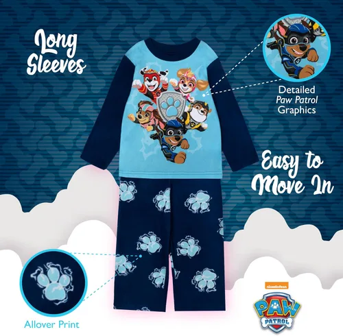 Miniatura 4 de Nickelodeon Boys' Paw Patrol Baby Shark 2-Piece Loose-fit Pajamas Set