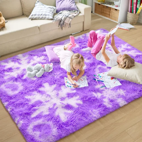 Miniatura 132 de EVOIONOS - Alfombra redonda gris para dormitorio, 5x5 pies; alfombras circulares suaves y esponjosas para sala de estar, alfombras de felpa peludas