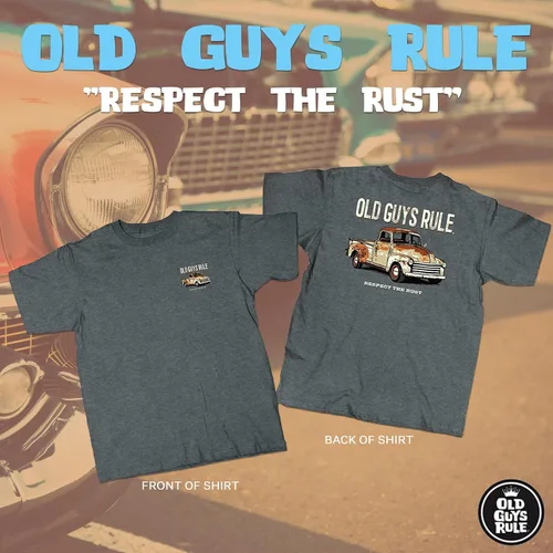 Miniatura 2 de OLD GUYS RULE Camiseta gráfica para hombre, respect The Rust divertida para entusiastas de los camiones antiguos, Gris (Sport Grey)