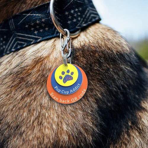 Miniatura 2 de Etiqueta de identificación de perro personalizada con código QR con almacenamiento de información de mascotas en línea Modifiable