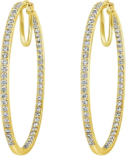 Miniatura 4 de Tienda Collection Sterling Silver Infinite Elements Cubic Zirconia Round Hoop Earrings (7 cttw)