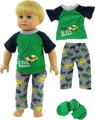Miniatura 2 de American Fashion World Pijama de niño Brave The Wild para muñecas de 18 pulgadas Calidad premium y diseño moderno Ropa de muñecas Moda de ropa