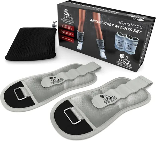 Miniatura 2 de Pesas de tobillo/muñeca (1 par) para mujeres, hombres y niños, peso totalmente ajustable para brazos, manos y piernas, lo mejor para caminar, Gris