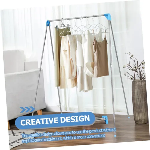 Miniatura 3 de Perchas de ropa prácticas Plegables Piso de pie Ropa Airer Balcón Estante de ropa retráctil Estante de lavandería