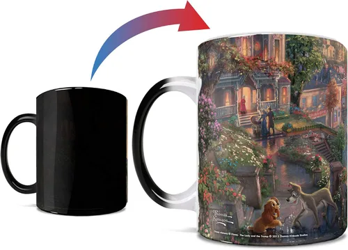 Morphing Mugs Disney – Lady and the Tramp – Sunset – Thomas Kinkade – Una taza de cerámica sensible al calor que cambia de color – Imagen revelada