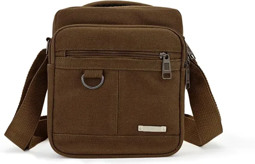 Bolso cruzado para hombre, bolso bandolera de lona para hombre, bolso de hombro vintage con correa ajustable y asa