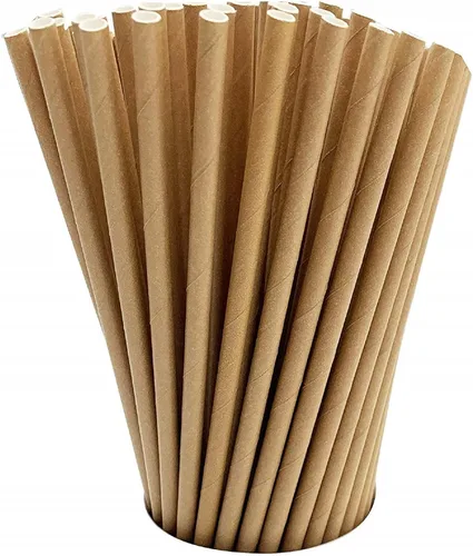 GDMINLO Paquete de 100 pajitas de papel kraft biodegradables amigables para beber a granel para suministros de fiesta, novia/baby shower,