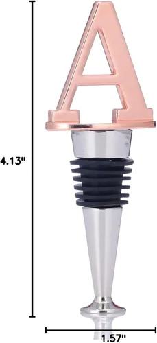 Miniatura 2 de Tapones de vino, tapones reutilizables para botellas de vino, chapado en oro rosa, tapón de vino con letra, regalo perfecto para vino, amplio uso