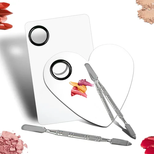 Miniatura 9 de Mejora la paleta de maquillaje de mezcla, paleta de acero inoxidable con herramienta de espátula para mezclar cosméticos y pigmentos, Nail art
