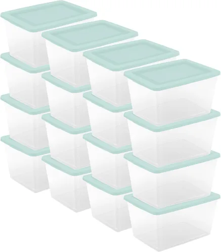 Miniatura 10 de Sterilite Paquete de 8 cajas de almacenamiento, contenedores apilables de plástico transparente, organizadores ligeros para el hogar con tapas a
