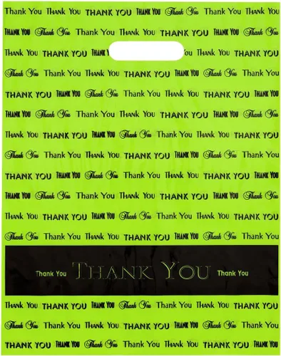 Miniatura 9 de 12x15 Naranja "Gracias" Die Cut Mango Bolsas de Plástico 50/cs