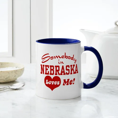 Miniatura 108 de CafePress I Love Nebraska Taza de café de cerámica de 11 oz (11.0 fl oz)