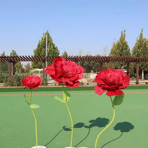 Miniatura 5 de 150cm/60in Rosa Roja Gigante Flores Artificiales Gigantes Accesorios de Rosas Jumbo Accesorios de Flores Grandes para Decoración Regalo Creativo