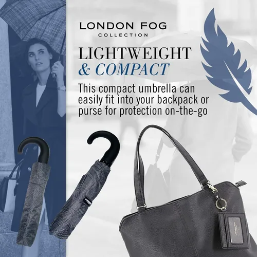 Miniatura 6 de London Fog Rain Umbrella, Automatic Folding Umbrella, Windproof, Lightweight and Packable for Travel, Full 4244 Inch Arc