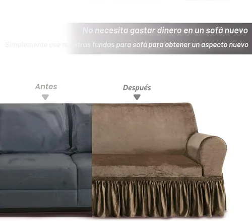 Miniatura 8 de NICEEC Funda de Sofá Súper Suave de 1 Pieza Marrón Funda Deslizable para Sofás Elástica Universal de Spandex Fundas de Sofá para Sala de Estar Fácil