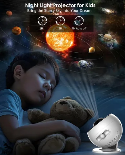 Miniatura 6 de Proyector Galaxy Pro para dormitorio, proyector de estrellas planetario 13 en 1 con sistema solar y constelación, proyector de luz de galaxia