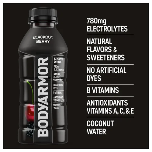 Miniatura 7 de BODYARMOR - Bebida deportiva, baya negra, sabores naturales con vitaminas, electrolitos ricos en potasio, perfecta para deportistas, 16 onzas