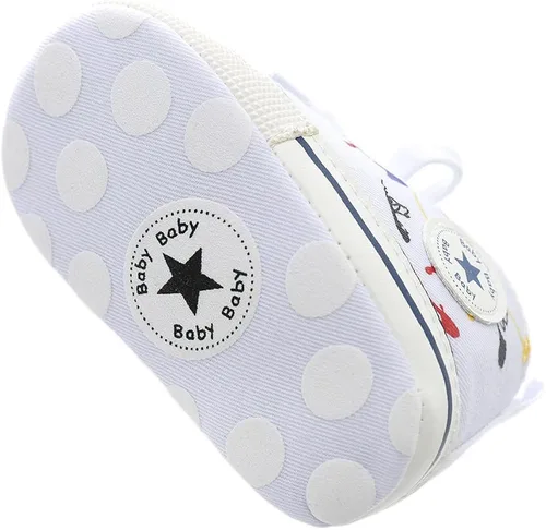 Miniatura 6 de eitwo Zapatos de lona suave unisex para bebés y niñas, ligeros y antideslizantes para recién nacidos y niños pequeños