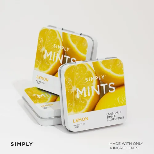 Miniatura 4 de SIMPLY MINTS - Caramelos duros de limón natural, paquete de 6 (180 piezas), agrio y picante, sin aspartamo, sin sorbitol, sin xilitol, vegano