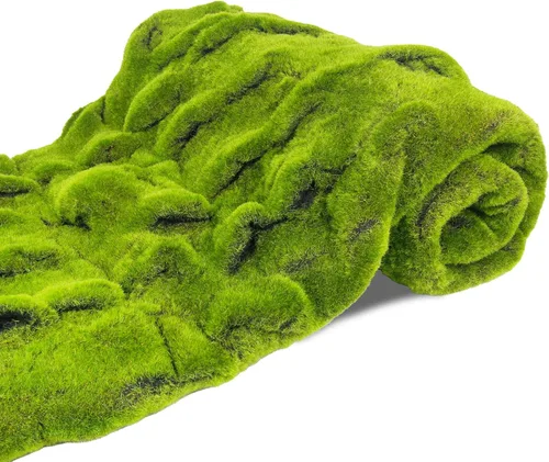 FAICOIA Alfombra de musgo falso, rollo de camino de mesa para jardines de hadas, césped, boda, decoración de mesa de bosque, 39 x 39 pulgadas, musgo
