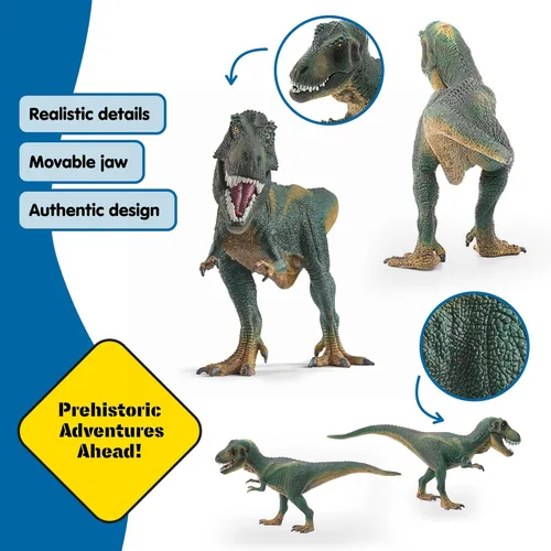 Miniatura 3 de Schleich DINOSAURS — Tyrannosaurus Rex, juguete de T-Rex con detalles realistas y mandíbula móvil, juguetes de dinosaurio que inspiran