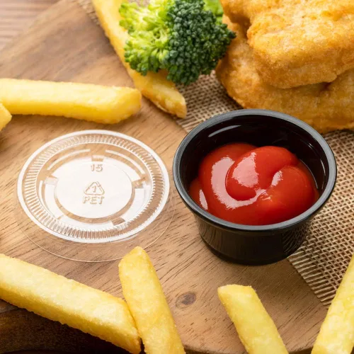 Miniatura 3 de Restaurantware RW Base - Tazas de salsa de 0.8 onzas, 2000 tazas de condimento aptas para microondas, resistentes a las grietas, desechables de Negro