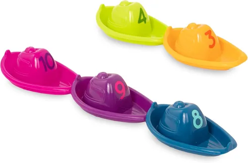 Miniatura 10 de Battat 10 botes de baño apilables - Horario de baño numerado y apilable - Juguetes flotantes para el baño, piscina, playa - Juguetes educativos