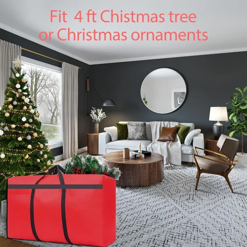 Miniatura 4 de HikooLSS Bolsa pequeña de almacenamiento para árbol de Navidad de 4 pies/5 pies, resistente, reutilizable, tela Oxford 600D, bolsa para árbol