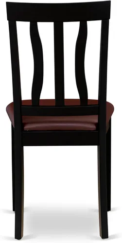 Miniatura 9 de East West Furniture ANTI5-BLK-LC - Juego de mesa de comedor de 5 piezas para 4 personas, incluye una mesa de cocina redonda con pedestal y 4 sillas