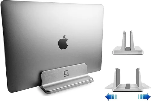 Soporte vertical para laptop para escritorio [ajustable] Base de aluminio resistente para todas las computadoras portátiles (hasta 20.3 pulgadas)