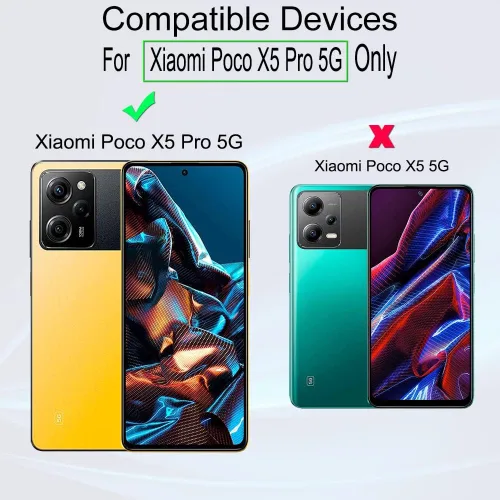 Miniatura 2 de Ibywind Protector de pantalla para Xiaomi Poco X5 Pro 5G (6.67 pulgadas), paquete de 2 + 1 protector de lente de cámara + 1 película trasera, vidrio