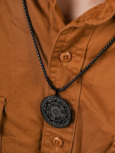 Miniatura 5 de HAQUIL Stainless Steel Seal of The Seven Archangels Medallion Pendant Necklace, Box Chain, Jewelry Gift for Men and Women