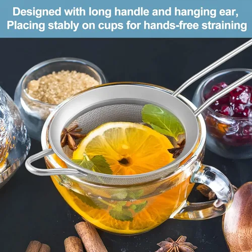 Miniatura 7 de TeamFar Colador de malla fina, colador de té de acero inoxidable de 3.3 pulgadas, colador de barra pequeña cónica de malla para cóctel, jugo
