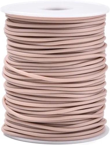 Miniatura 41 de FASHEWELRY 3 rollos de cables de goma huecos para tejer, cable de peluquero de 0.079 pulgadas (0.079 in), cables de silicona para tejer puntada