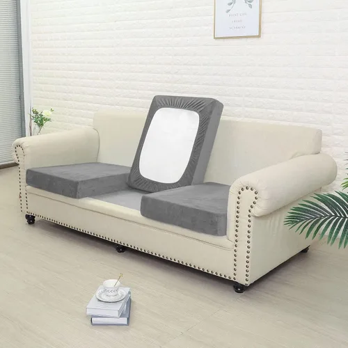Miniatura 2 de Jonuiony Funda universal para sofá resistente al desgaste, fundas de terciopelo elástico para cojines separados para sofá, fundas de sofá