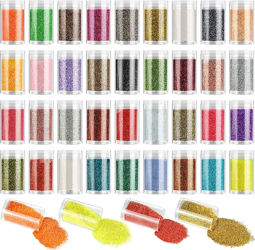 Miniatura 8 de Brillantina extrafina, juego de 24 colores cosméticos para arte de uñas, manualidades de resina, dispensador de polvo de brillantina suelta