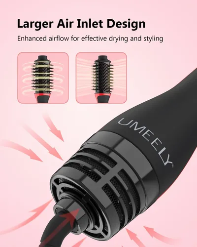Miniatura 4 de Umeely Plus 2.0 Cepillo Secador de Cabello Cepillo Secador en uno, Cabezal de Cepillo Ovalado de 2'', Cepillo Estilizador Iónico de Aire Caliente