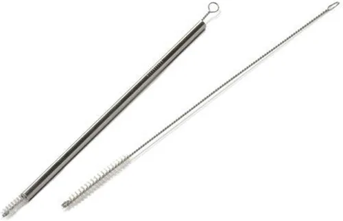 Miniatura 5 de HUJI Cepillo de limpieza de pajitas de acero inoxidable, perfecto para popotes reutilizables (2 cepillos)