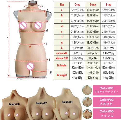 Miniatura 3 de Traje de travestismo de silicona para el pecho de hombre a mujer, body realista de pechos falsos para transgénero Drag Queen