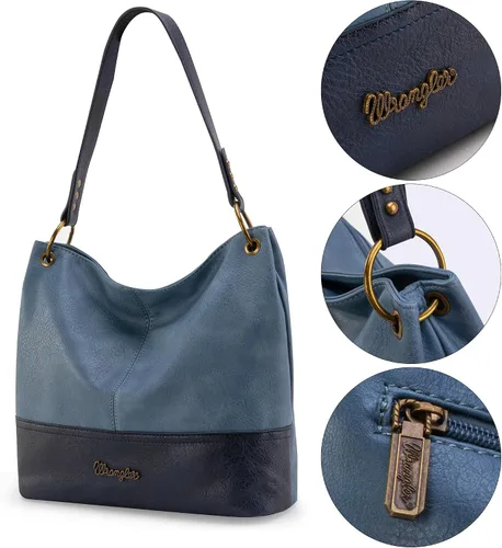 Miniatura 122 de Wrangler Hobo - Bolsas para mujer de cuero vegano con asa superior, bolsos de hombro y bolsos