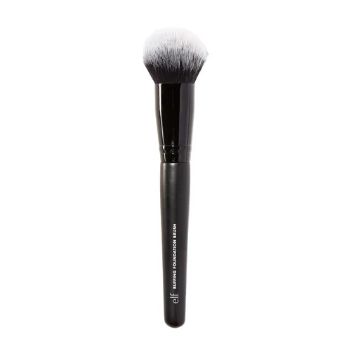 Miniatura 3 de e.l.f. Brocha triangular para base de maquillaje con parte superior plana, brocha de maquillaje plana para aplicar la base de manera uniforme, Negro