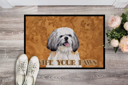 Miniatura 2 de Caroline's Treasures SC9128MAT Shih Tzu Wipe Your Paws - Tapete para puerta delantera, 18 x 27 pulgadas, para interiores y exteriores, para entrada